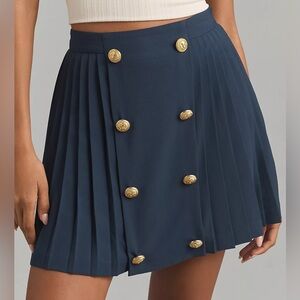 NWOT Hutch Navy Skater Skirt with Gold Accents